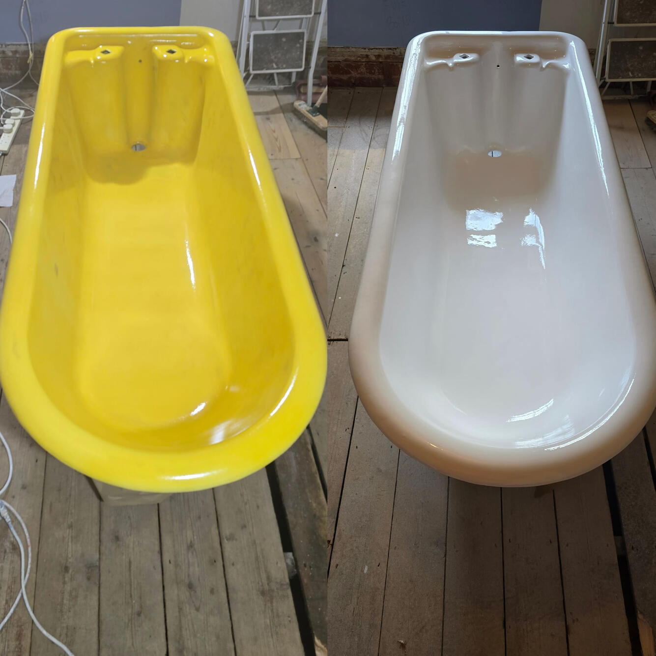 CAST IRON BATH RESURFACED BEFORE AND AFTER PHOTOS OF A CAST IRON ROLL TOP BATH RE-ENAMELLED IN Oxford