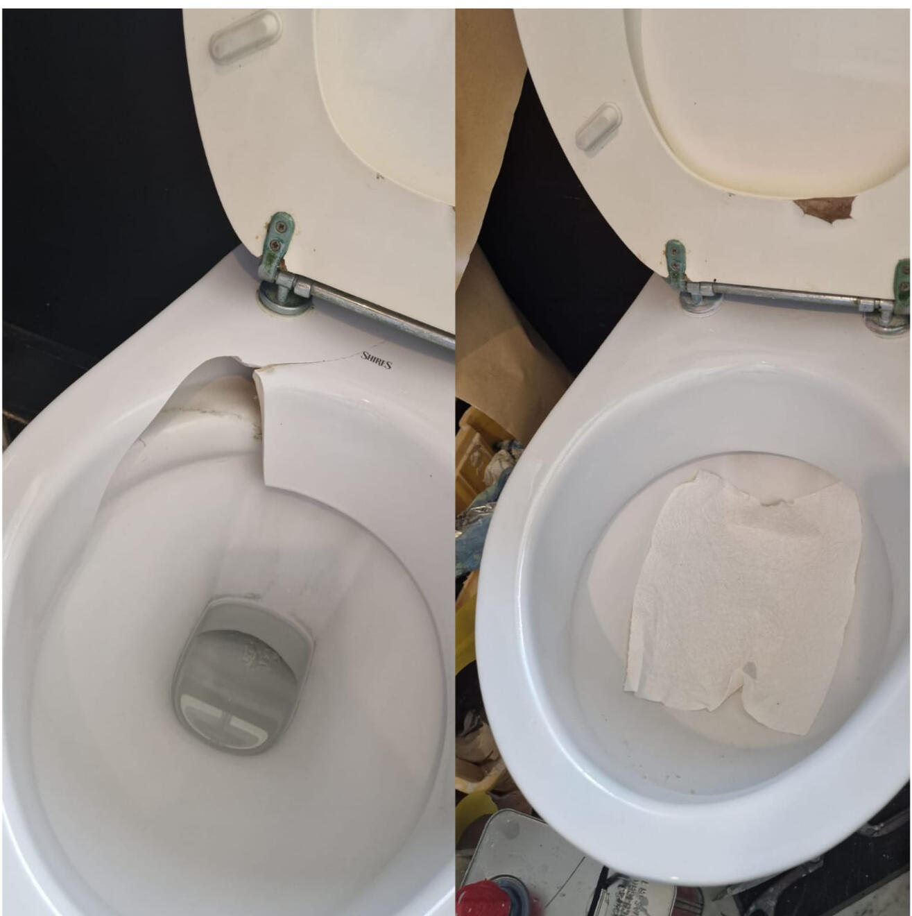 before and after pictures of a ceramic toilet crack repair before and after pictures of a ceramic toilet crack repair in Oxford